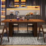 Tribesigns Dining Table for 6 to 8, 63-Inch Rectangular Wooden Kitchen Table with Storage