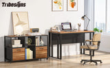 Tribesigns 2 Drawer Wood File Cabinets, Mobile Lateral Filing Cabinet for Letter A4 Size, Printer Stand with Shelves and Drawer