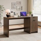 60" Fluted Home Office Desks with Storage, Modern Executive Desk Computer Desk