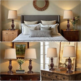 Dimmable Table Lamps Set of 2, Rustic Farmhouse Table Lamps for Living Room