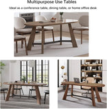 70.86in Rustic Oval Dining Table for 6-8 Person Farmhouse Wood Kitchen Table