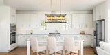 Farmhouse Chandeliers for Dining Room Gold Liner Chandelier with Fabric Shades