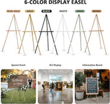63" Wooden Easel Stand for Sign, Dual-use Adjustable Height, Floor Display Easel