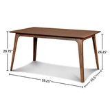 60-inch Rectangular Walnut Dining Table, Customizable