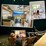 Foldable 70" Projector Screen w/ Lightweight Telescopic Pole Frame for Home