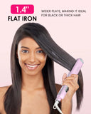 Flat Iron - Fast Heating Ceramic Hair Straightener with 1.4" Wide Floating Board,