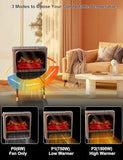 Electric Fireplace Heater 1500W with 3D Flame & Remote Control