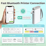 Label Maker Machine with Tape, P21 Bluetooth Label Printer with 3 Tapes, Wireless Mini Label Makers with Multiple Templa