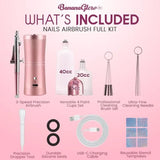Nail Airbrush Kit with Compressor 48PSI Rechargeable Cordless Professional Air Brush Se
