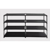 4-Tier Shoe Rack Storage Organizer for 24 Pairs - Versatile Design with Fabric Shelves Sturdy Support Perfect