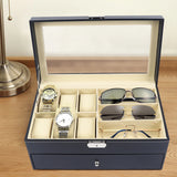 6/12/20/24/30Slots Large-capacity Watches and Glasses Display Box  Suitable for Hold Glasses Watches Jewelry Rings
