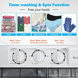 Portable washing machine for apartment and RV use, grey plastic twin tub with 21 lbs capacityDS