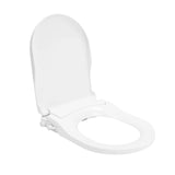 Non-Electric Bidet Toilet Seat, Dual Nozzle Front & Rear Wash, Slow-Closing Cover, Water Pressure Driven, for Hemorrhoid Relief & Feminine Hygiene, Universal D-Shape, Easy