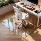 Tempered Glass Chair Mat with Anti-Slip Pads for Preventing Chair