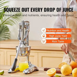 Heavy Duty Manual Citrus Juicer with Stainless Steel Cones, Easy to Clean for Oranges