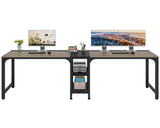 Tribesigns 90.55'' 2 Person Desk with Storage Shelves, Double Computer Desk