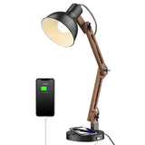 Modern LED Desk Lamp w/ Upgraded Wireless Charger USB C Charging Port