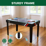 4-In-1 Combo Game Table Set with Football Billiards Ice Hockey Table Tennis