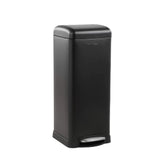 8 Gallon Step Trash Can, Square Fingerprint-Proof Garage Can with Soft-Close Lid for Home with Removabe