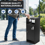 40L/10 Gallon Stainless Steel Standing Garbage Can Four-Side Openings Commercial Metal Waste Bin