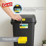 12 Gallon Trash Can with Odor Protection | Linkable Waste and Recycling Bin