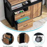 Tribesigns Modern File Cabinet with Drawers for Letter-sized File and Door, Lockable