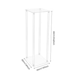 10Pcs Acrylic Vase Wedding Flower Stands Set, 23.6"H Clear Column Rack Geometric Display Stand