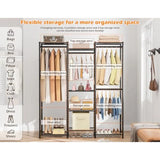 4 Hanging Spaces Portable Clothes Rack and Storage System with Hanging Rods