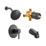 SucceBuy Tub and Shower Faucet Set with Rainfall Shower Head and Spout Single-Handle Tub Trim Kit with Pressure