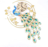 Creative Metal Wall Clock Modern Style Wall Watch Clock Peacock Shaped