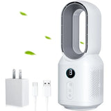 13 Inch Desk Fan, Small Bladeless Table Fan, 3 Speeds and Night Light, Quiet