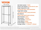 VEVOR Adjustable Length Clothes Rack w/ Bottom Shelf & Wheels for Laundry