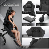 Athena Collection Carbon Fiber Black Gaming Chair - Ergonomic with Footrest