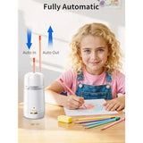 Automatic Electric Pencil Sharpener - Hands-Free Operation 3 Sharpness Modes 3-Second