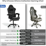 Athena Collection Carbon Fiber Black Gaming Chair - Ergonomic with Footrest