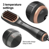 3-In-1 Hot  Air Brush Overheating Protection Negative Ion Hair Straightener Fast Heating Light weight