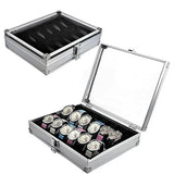 1pc Watch Display Storage Case 6/12/24 Grid Jewelry Watches Display Storage Box Square Case Suede Inside Rectangle Watch Holder