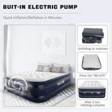 Air Mattress Full with Built in Pump, 18''  for Home Guest, 650lbs Max
