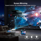 HD Video Smart Projector Outdoor w/ HDMI USB Wireless Connection for Home