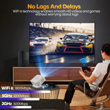 400ANSI WiFi6 Projector Support 8K Full HD Home Outdoor Cinema HY300
