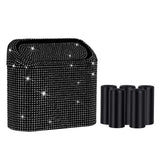 Sparkling Red Crystal Car Waste Bin With Flip Lid, Compact Auto Garbage Organizer For Vehicle, Home And Office Use