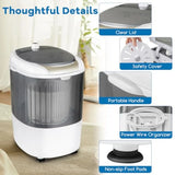 Mini Portable Washing Machine for home, apartment, dorms and RV use; durable grey plastic
