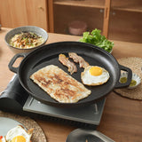 Cast Iron Skillet Pan with Dual Handles Non-Stick Round Griddle For Crepes And Pizza