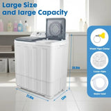 Portable washing machine for dorms and apartments: grey semi-automatic twin tub, 14lbs total capacity
