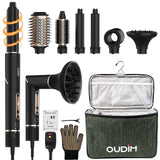6-in-1 Multifunctional Hot Air Comb, Interchangeable Brush Head, Negative Ion Hair Dryer Brush and Styler, 110,000 Inorganic Electric Brush with High Speed, Frizzless Hot Air Quick Drying, Professional