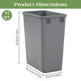10 Pack 35 QT Garbage Waste Recycling Bin Easy To Clean Waste Trash Rubbish Bin