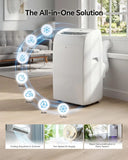 12,000 BTU 4-in-1  42dB AC with Auto Swing, Dehumidifier, Cools 550 Sq.Ft,