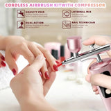 Airbrush Kit with Compressor 48PSI HighPressure NonClogging Air Brush Set Cordless Rechargeable with 0.3mm