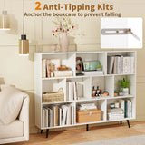 10 Cube Bookcase w/ 5 Metal Legs 2 Anti-tip Devices Display Cabinet Rack