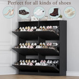 Shoe Cabinet with 6 Flip Drawers, Freestanding Shoe Organizer for Entryway